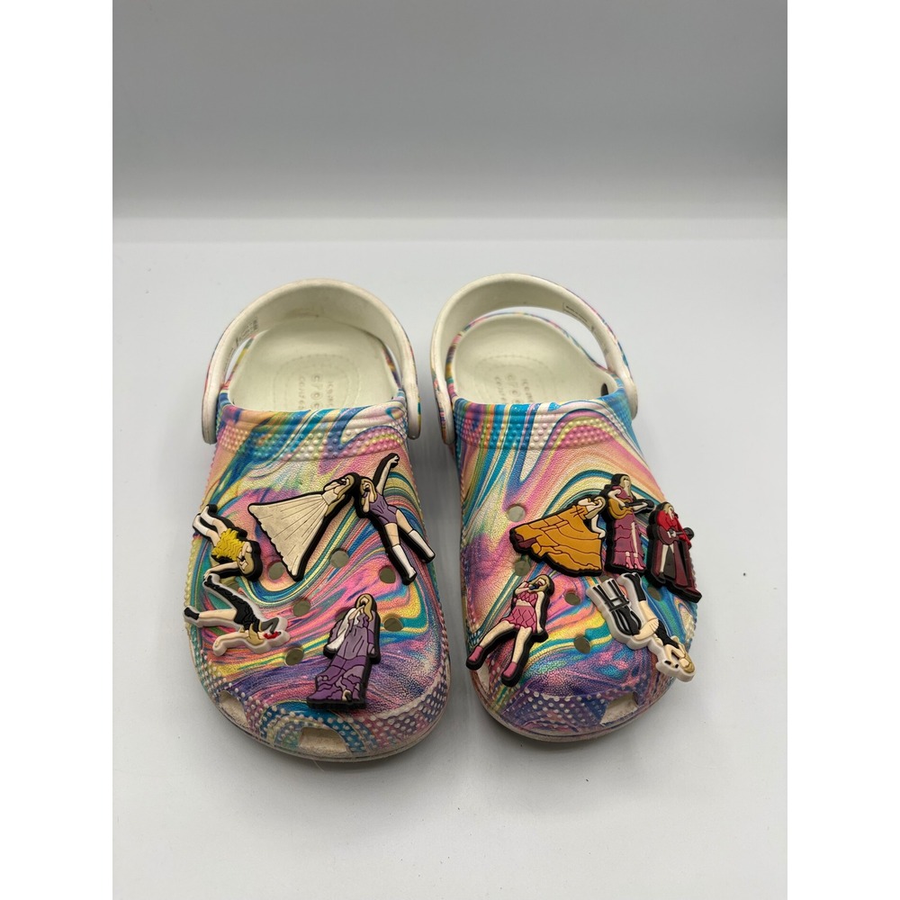 Crocs Kids Classic Marbled Clog Multi-Color Swirl Pop Star Charms Size C11